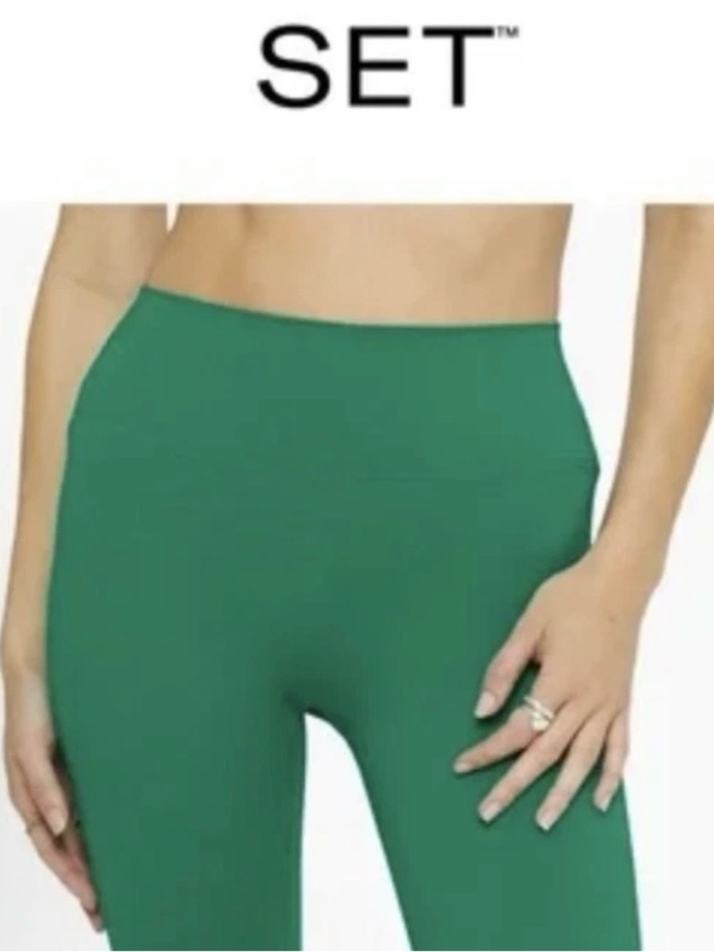 SET ACTIVE Sportbody Leggings Palm Green Womens SMALL NWOT Yoga Gym Athleisure